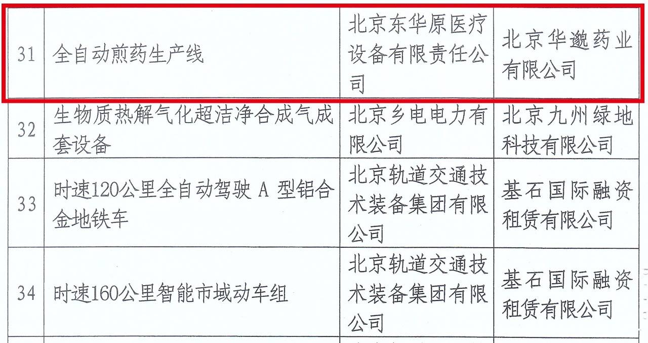 中關村首臺（套）重大技術裝備試驗、示范項目